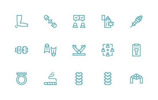 Joint Set with 15 Regular Line Icons vector