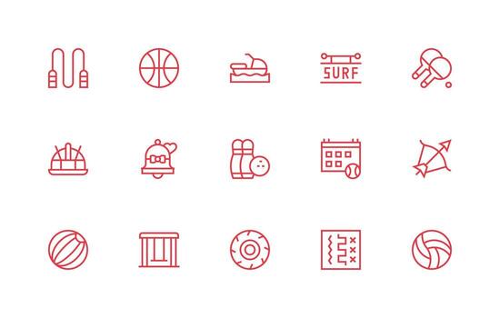 Activity Set with 15 Regular Line Icons vector