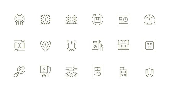 Minimal Line Icons from Current Set with 18 Vectors