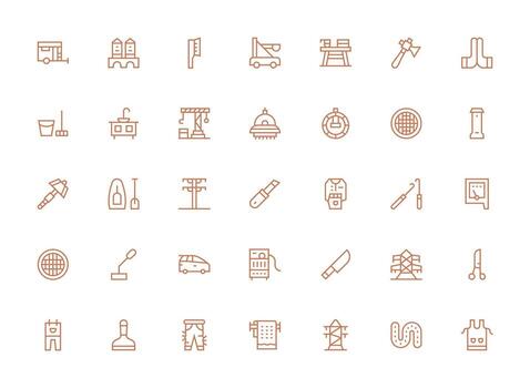 Regular Clean Line Icons from Utility Set with 35 Vectors