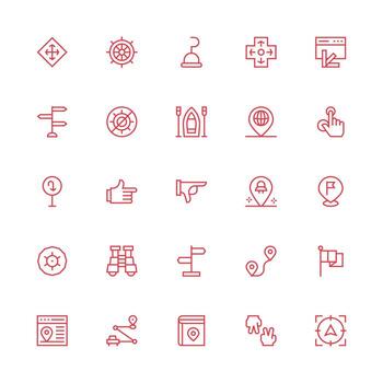 medio carrera contorno íconos desde navegación conjunto con 25 vectores