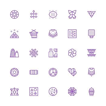 25 íconos para modelo en medio carrera contorno formato vector