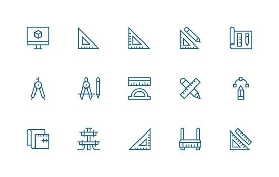 canalla diseño íconos presentando 15 en regular línea estilo vector