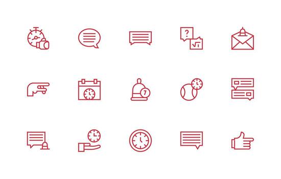 Prompt Set with 15 Regular Line Icons vector