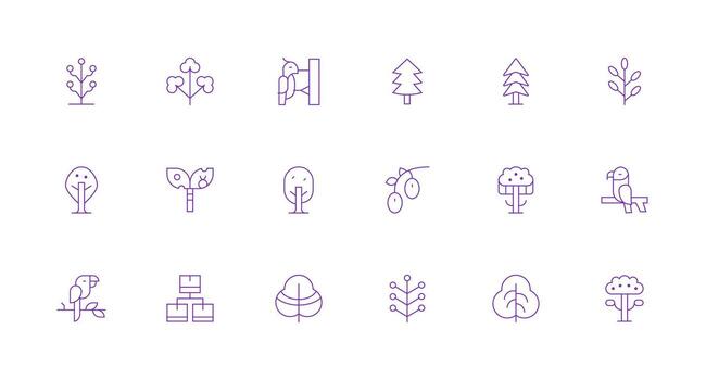 Branch featuring 18 Icons in Minimal Line Design vector