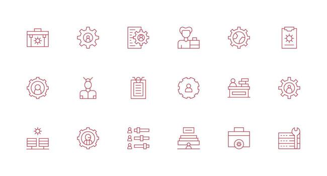 Minimal Line Style Admin Icons with 18 Vectors