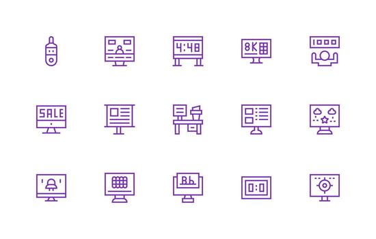 15 Regular Line Vectors for Digital Display Theme