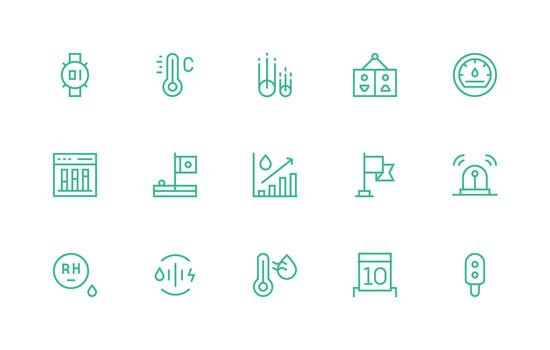 15 Indicator Icons in Regular Line Aesthetic vector