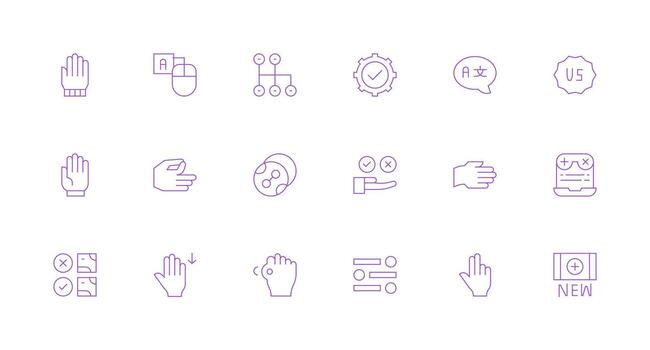 Option Design Icons featuring 18 in Minimal Line Style vector