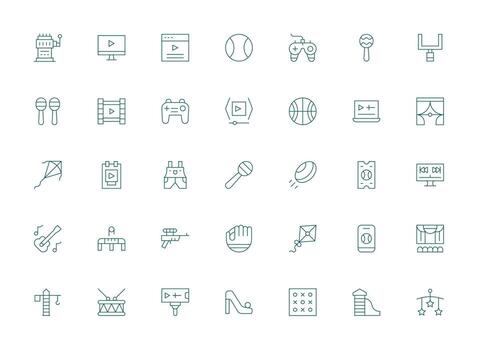 Light Line Icons from Play Set with 35 Vectors