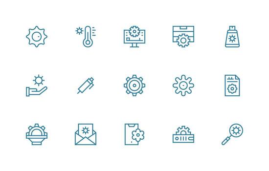 Customize Visual Pack containing 15 Regular Line Icons vector