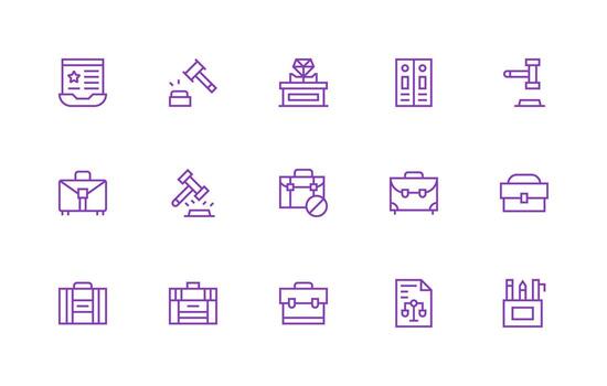 Regular Line Icons from Case Set with 15 Vectors