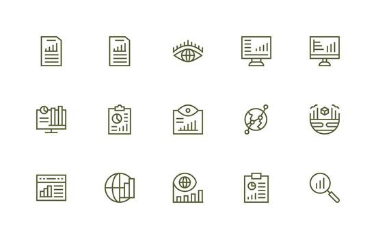 15 Icons for Trends in Regular Line Format vector