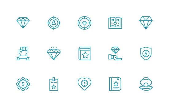 Valuable Design Icons featuring 15 in Regular Line Style vector