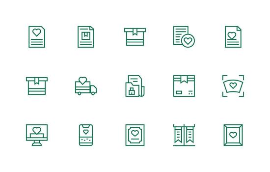 Saved Set with 15 Regular Line Icons vector