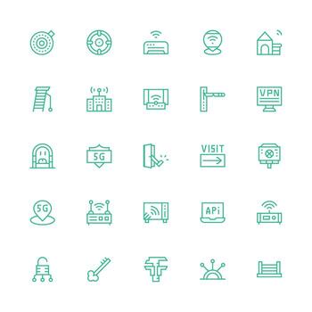 Medium Stroke Outline Icons from Access Point Set with 25 Vectors