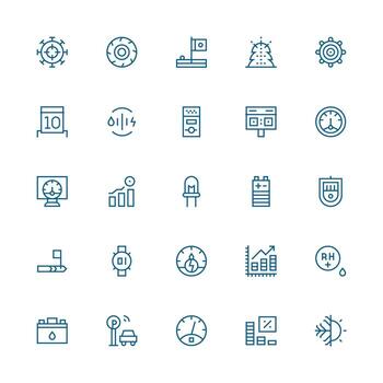 Indicator Icon Set with 25 Medium Stroke Outline Graphics vector