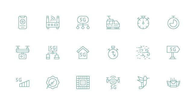 Minimal Line Style Speed Icons with 18 Vectors