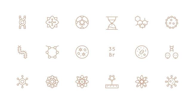 Minimal Line Icons from Molecule Set with 18 Vectors