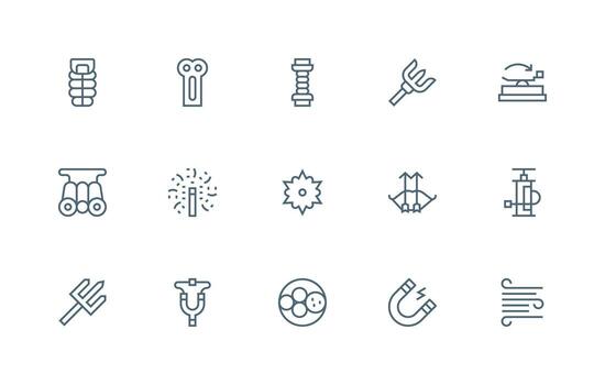 15 Icons for Force in Regular Line Format vector