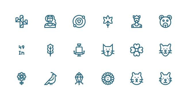 lineal icono conjunto con 18 fuerte carrera línea gráficos vector