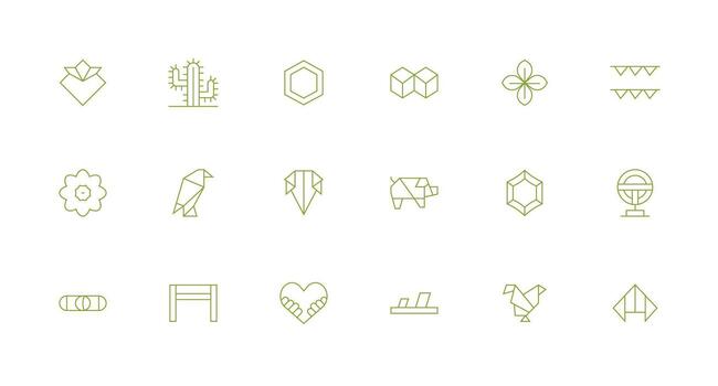 Minimal Line Icons from Shape Set with 18 Vectors