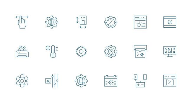 18 Icons for Adjust in Minimal Line Format vector