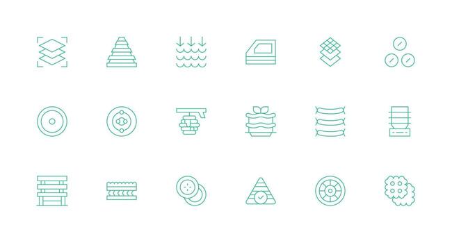 Layers Icon Collection with 18 Minimal Line Designs vector