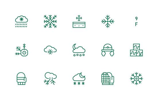 Regular Line Icons from Frost Set with 15 Vectors