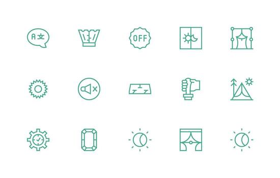 Setting Set with 15 Regular Line Icons vector
