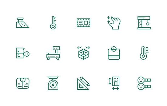 Scale Design Icons featuring 15 in Regular Line Style vector
