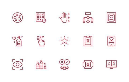 Selection Design Icons featuring 15 in Regular Line Style vector