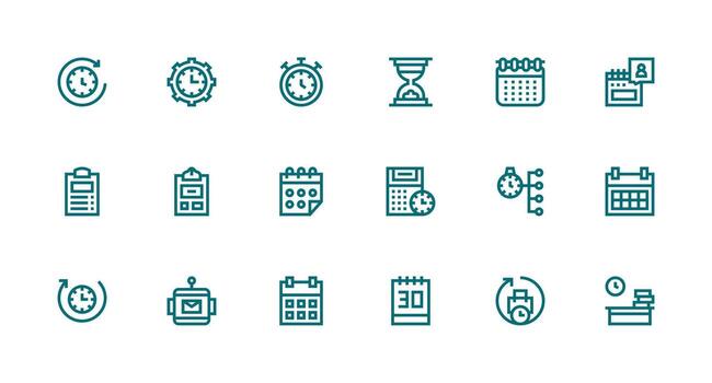 Strong Stroke Line Icons from Task Management Set with 18 Vectors