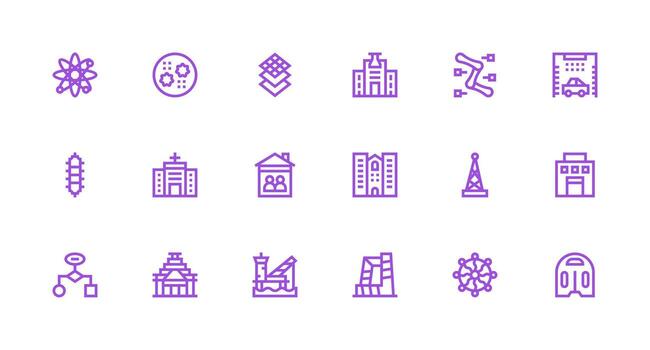 estructura conjunto con 18 fuerte carrera línea íconos vector