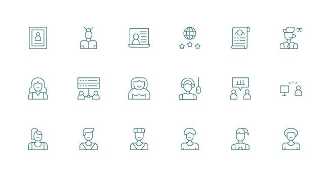 Minimal Line Style Client Icons with 18 Vectors
