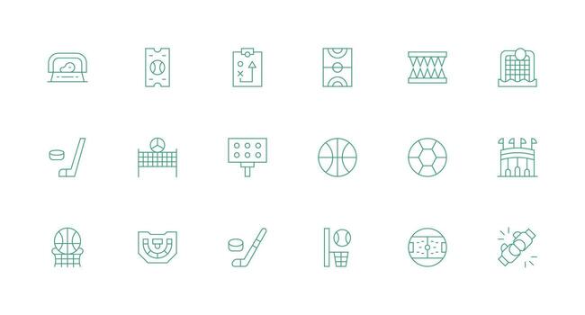 18 Icons for Arena in Minimal Line Format vector