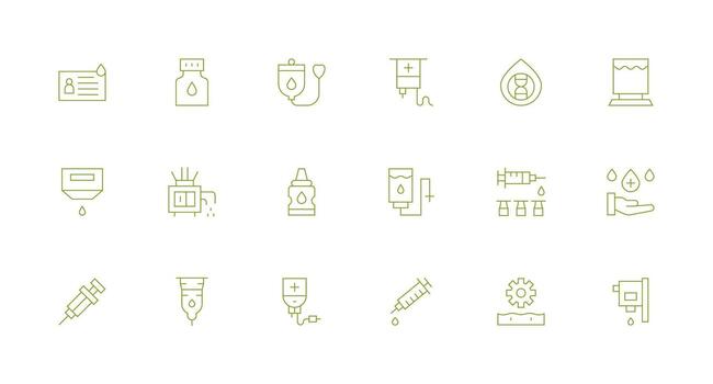 Fluid Design Icons featuring 18 in Minimal Line Style vector