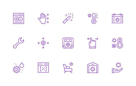 15 Regular Line Style Icons from Adjust Collection vector