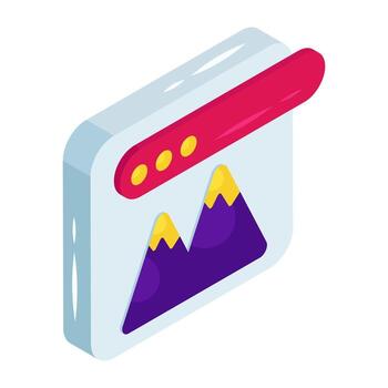 Conceptual isometric design icon of web landscape vector