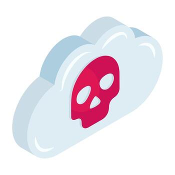 Modern icon of cloud hacking vector