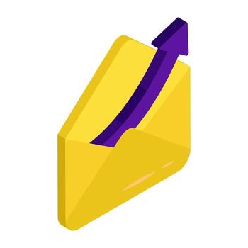 A unique isometric design icon of forward mail vector