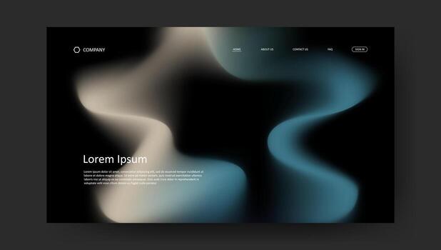 landing page dark background with elegant fluid gradient design vector