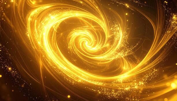 arremolinándose lona de dorado partículas crea fascinante mostrar, parecido a celestial ballet ese bailes y giros en cautivador conducta foto