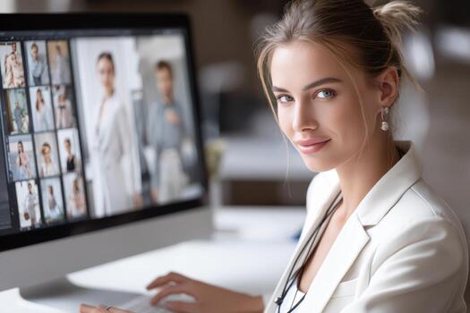 Creative designer working on fashion photography in a modern studio environment photo