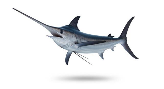 Clouded leopard cub lying on a branch isolated on white background, looking at camera photo