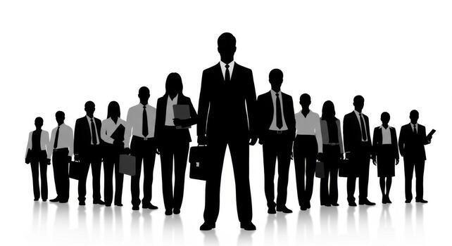 a group of business people are standing in a line photo