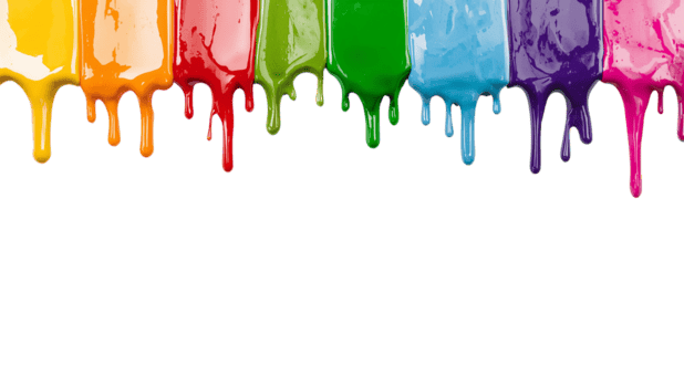 vibrante cromático pintar salpicaduras en orden en contra un rígido transparente antecedentes creando un png