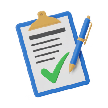 klembord met controleren Mark en pen geïsoleerd Aan transparant achtergrond, vertegenwoordigen taak voltooiing en document goedkeuring in een bedrijf instelling png