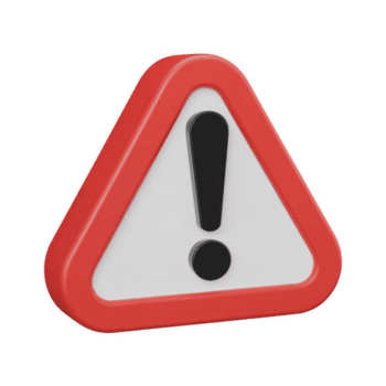 3d interpretazione di un' rosso triangolo avvertimento cartello con esclamazione marchio isolato su trasparente sfondo, indicando Pericolo o importante informazione png