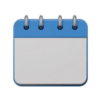 3d interpretazione di un' blu calendario icona con bianca pagine isolato su trasparente sfondo che rappresentano tempo gestione e programmazione eventi png